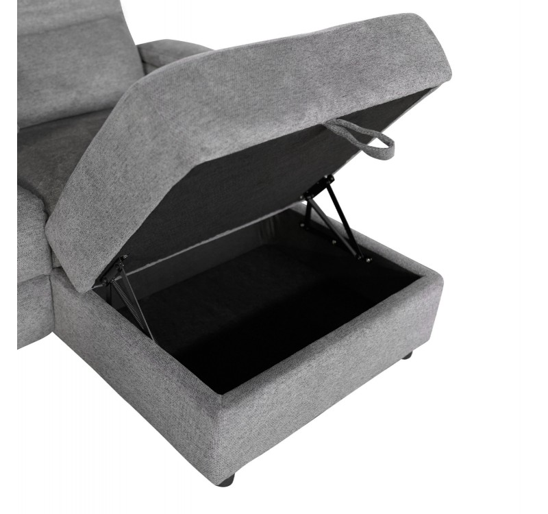 ΚΑΝΑΠΕΣ ΔΕΞΙΑ ΓΩΝΙΑ SYNTHIA HM3308.03R ΑΝΑΚΛΙΣΗ & ΑΠΟΘ.ΧΩΡΟΣ--ΓΚΡΙ 246x159x97Υεκ