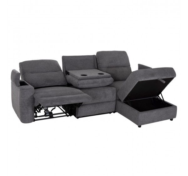 ΚΑΝΑΠΕΣ ΔΕΞΙΑ ΓΩΝΙΑ SYNTHIA HM3308.03R ΑΝΑΚΛΙΣΗ & ΑΠΟΘ.ΧΩΡΟΣ--ΓΚΡΙ 245x170x98Υεκ