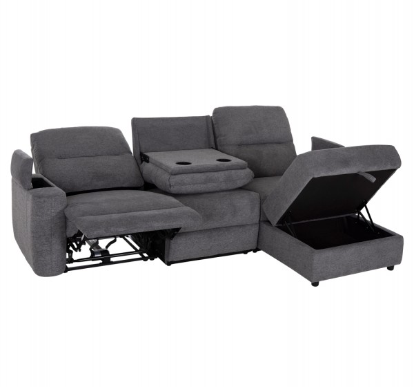 ΚΑΝΑΠΕΣ ΔΕΞΙΑ ΓΩΝΙΑ SYNTHIA HM3308.03R ΑΝΑΚΛΙΣΗ & ΑΠΟΘ.ΧΩΡΟΣ--ΓΚΡΙ 245x170x98Υεκ