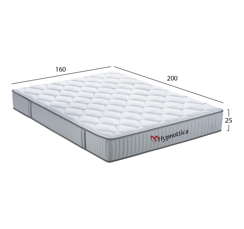 ΣΤΡΩΜΑ ΥΠΕΡΔΙΠΛΟ HYPNOTTICA HM748.06 POCKET SPRINGS--ΛΕΥΚΟ 160x200x25Υεκ.
