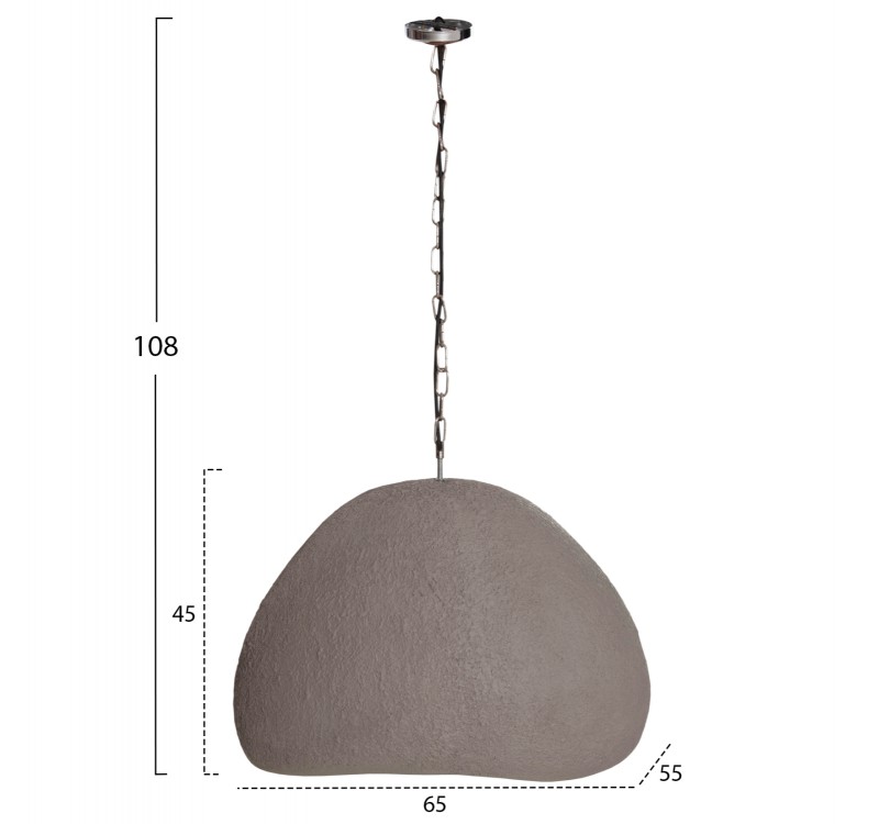 ΦΩΤΙΣΤΙΚΟ ΟΡΟΦΗΣ ΚΡΕΜΑΣΤΟ JAYLEN HM4703.03L FIBER CEMENT ΓΚΡΙ 65x55x45Υεκ.