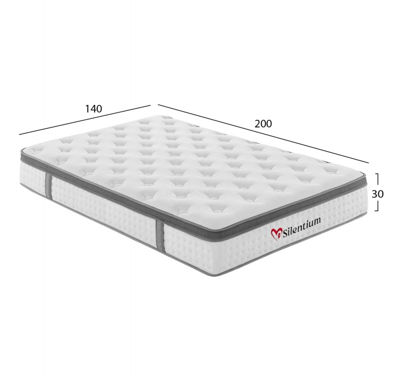 ΣΤΡΩΜΑ ΔΙΠΛΟ SILENTIUM HM749.04 POCKET SPRINGS--ΛΕΥΚΟ 140x200x30Υεκ.