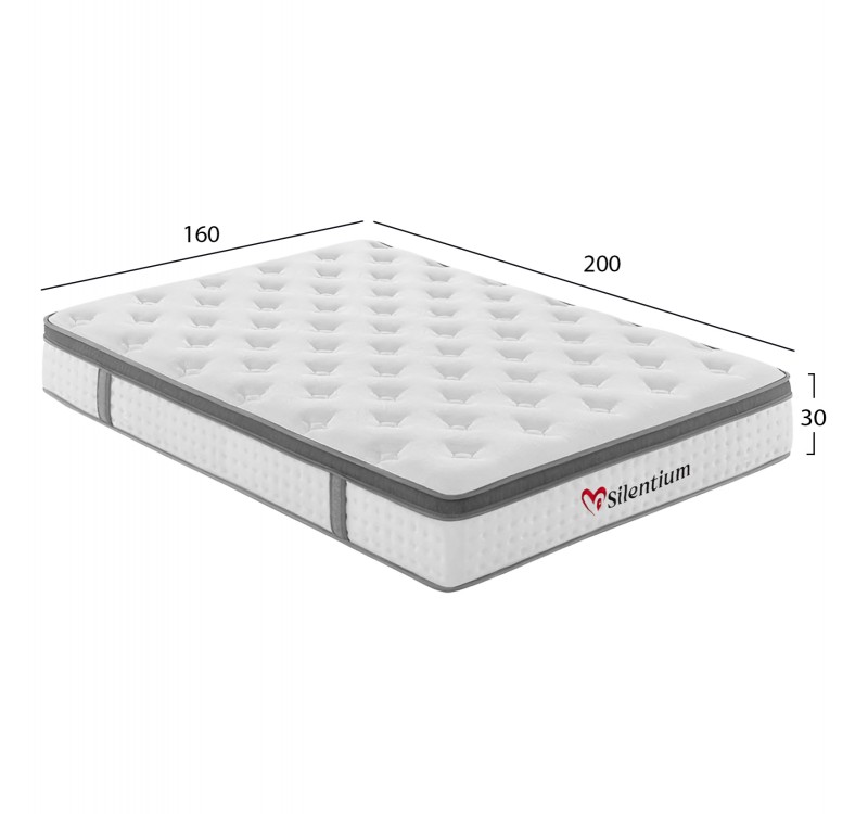ΣΤΡΩΜΑ ΔΙΠΛΟ SILENTIUM HM749.06 POCKET SPRINGS--ΛΕΥΚΟ 160x200x30Υεκ.