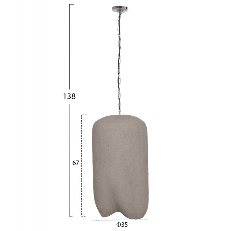 ΦΩΤΙΣΤΙΚΟ ΟΡΟΦΗΣ ΚΡΕΜΑΣΤΟ LOGKY HM4704.03L--FIBER CEMENT ΓΚΡΙ 35x35x67Υεκ