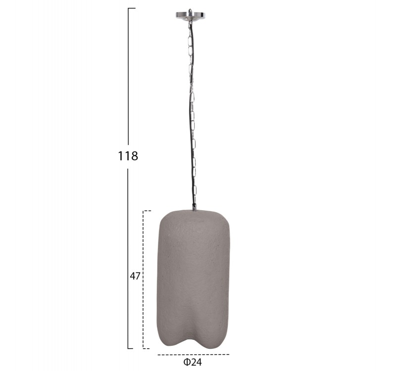 ΦΩΤΙΣΤΙΚΟ ΟΡΟΦΗΣ ΚΡΕΜΑΣΤΟ LOGKY HM4704.03S--FIBER CEMENT ΓΚΡΙ Φ24x47Υεκ