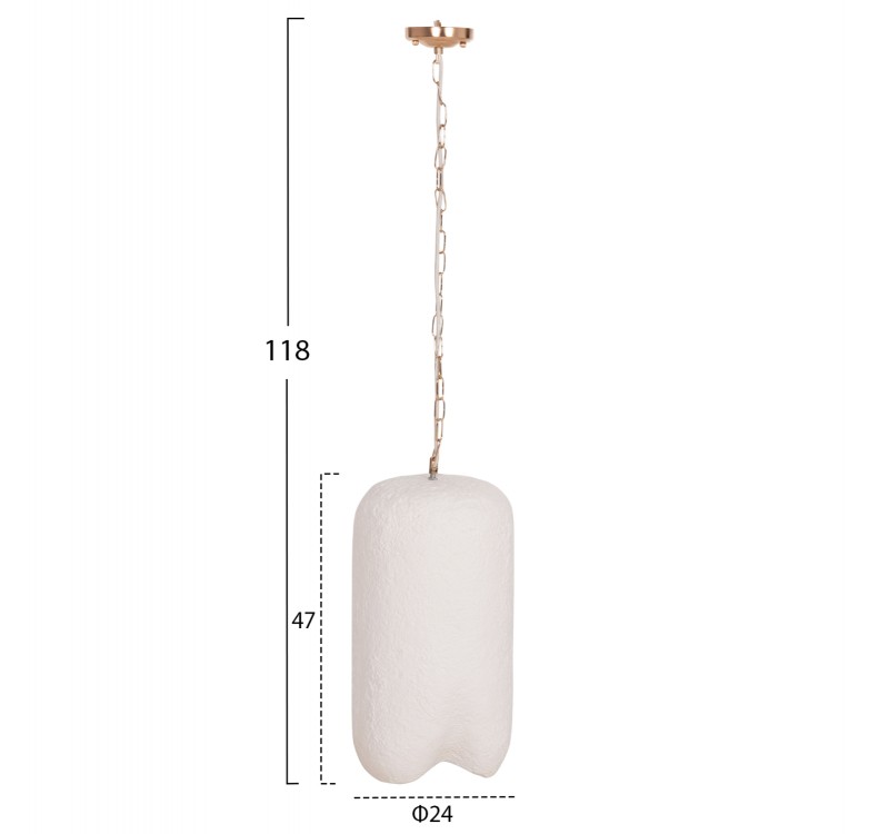 ΦΩΤΙΣΤΙΚΟ ΟΡΟΦΗΣ ΚΡΕΜΑΣΤΟ LOGKY HM4704.02S--FIBER CEMENT ΛΕΥΚΟ Φ24x47Υεκ