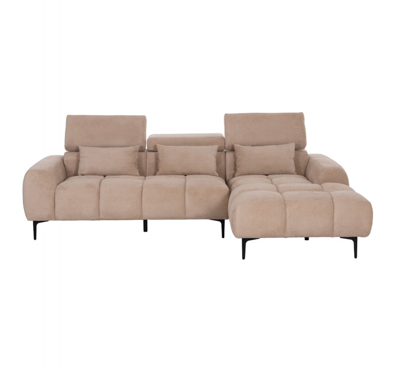 ΚΑΝΑΠΕΣ ΔΕΞΙΑ ΓΩΝΙΑ DIVYA HM3267.11R ΜΠΕΖ ΥΦΑΣΜΑ 260x100-174x104Υεκ.