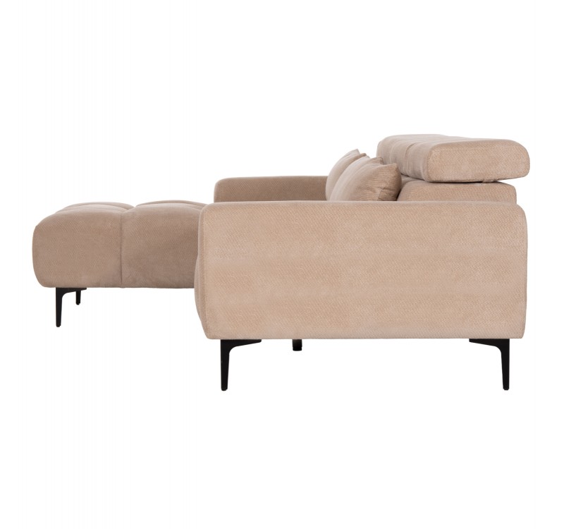 ΚΑΝΑΠΕΣ ΑΡΙΣΤΕΡΗ ΓΩΝΙΑ DIVYA HM3267.11L ΜΠΕΖ ΥΦΑΣΜΑ 260x100-174x104Υεκ.