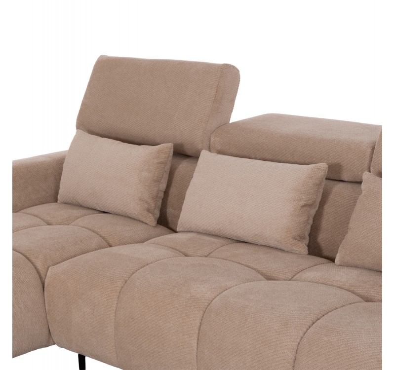 ΚΑΝΑΠΕΣ ΑΡΙΣΤΕΡΗ ΓΩΝΙΑ DIVYA HM3267.11L ΜΠΕΖ ΥΦΑΣΜΑ 260x100-174x104Υεκ.