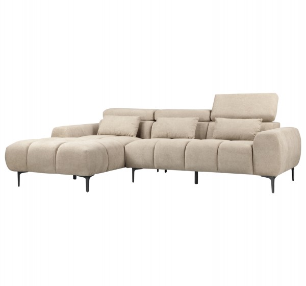 ΚΑΝΑΠΕΣ ΑΡΙΣΤΕΡΗ ΓΩΝΙΑ DIVYA HM3267.11L ΜΠΕΖ ΥΦΑΣΜΑ 260x100-174x104Υεκ.