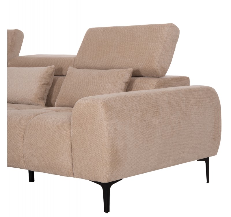 ΚΑΝΑΠΕΣ ΑΡΙΣΤΕΡΗ ΓΩΝΙΑ DIVYA HM3267.11L ΜΠΕΖ ΥΦΑΣΜΑ 260x100-174x104Υεκ.