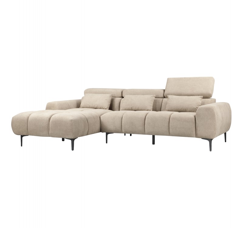ΚΑΝΑΠΕΣ ΑΡΙΣΤΕΡΗ ΓΩΝΙΑ DIVYA HM3267.11L ΜΠΕΖ ΥΦΑΣΜΑ 264x175x99Υεκ.
