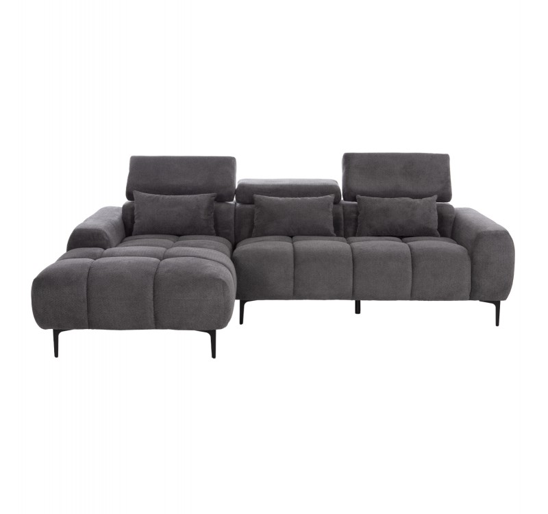 ΚΑΝΑΠΕΣ ΑΡΙΣΤΕΡΗ ΓΩΝΙΑ DIVYA HM3267.12L ΓΚΡΙ ΥΦΑΣΜΑ 260x100-174x104Υεκ.