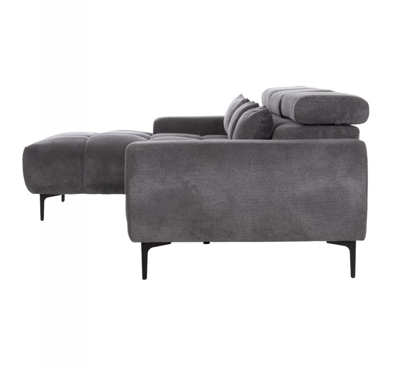 ΚΑΝΑΠΕΣ ΑΡΙΣΤΕΡΗ ΓΩΝΙΑ DIVYA HM3267.12L ΓΚΡΙ ΥΦΑΣΜΑ 260x100-174x104Υεκ.