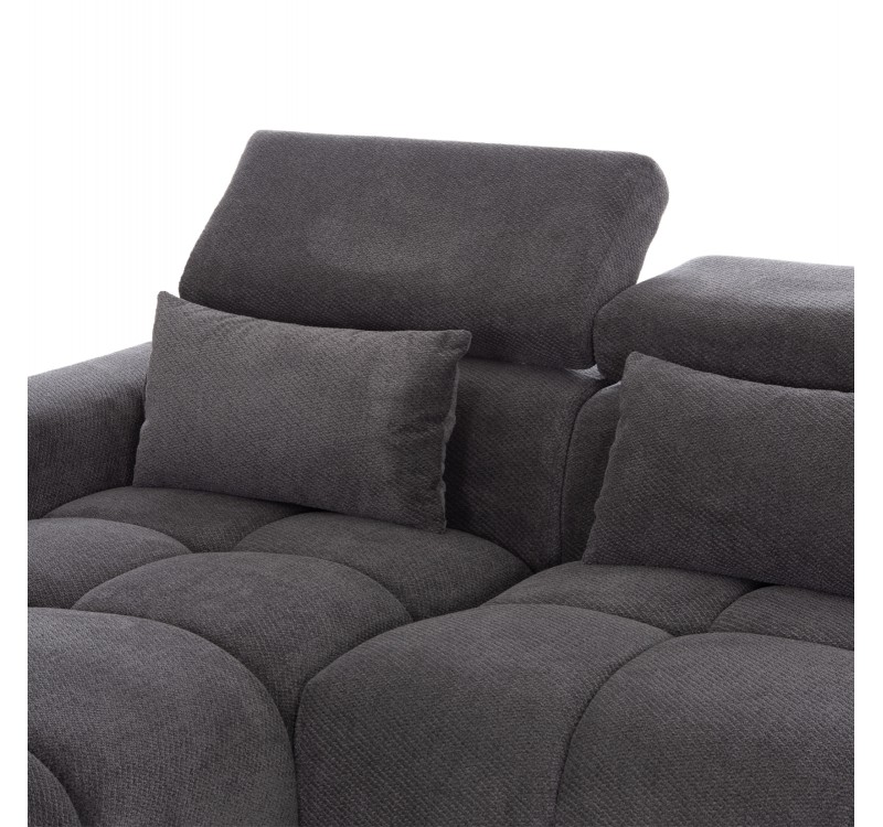 ΚΑΝΑΠΕΣ ΑΡΙΣΤΕΡΗ ΓΩΝΙΑ DIVYA HM3267.12L ΓΚΡΙ ΥΦΑΣΜΑ 260x100-174x104Υεκ.