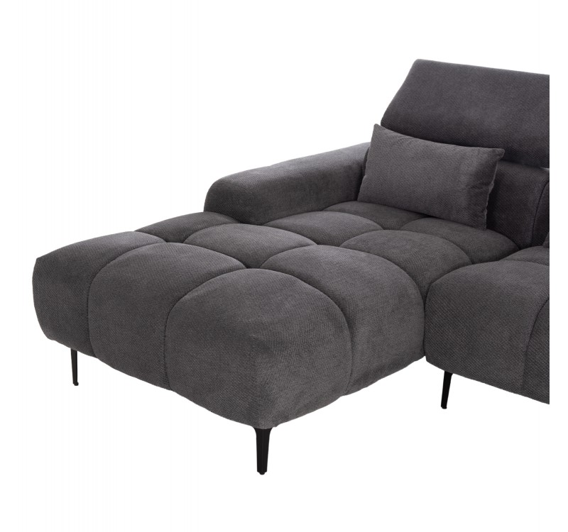 ΚΑΝΑΠΕΣ ΑΡΙΣΤΕΡΗ ΓΩΝΙΑ DIVYA HM3267.12L ΓΚΡΙ ΥΦΑΣΜΑ 260x100-174x104Υεκ.