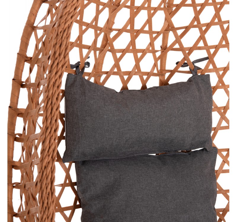 ΚΡΕΜΑΣΤΗ ΦΩΛΙΑ NESTA HM6468.05 ΜΑΥΡΟ ΜΕΤΑΛΛΟ--ΚΑΦΕ P.E.RATTAN 100x100x190Υεκ.