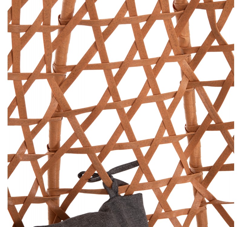 ΚΡΕΜΑΣΤΗ ΦΩΛΙΑ NESTA HM6468.05 ΜΑΥΡΟ ΜΕΤΑΛΛΟ--ΚΑΦΕ P.E.RATTAN 100x100x190Υεκ.