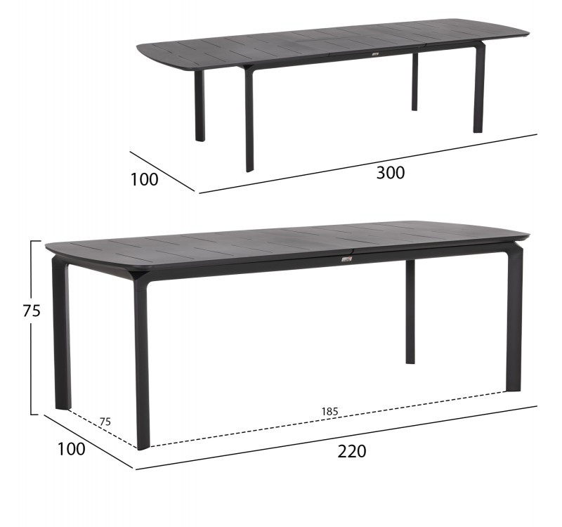 ΣΕΤ ΤΡΑΠΕΖΑΡΙΑΣ ΕΞ.ΧΩΡΟΥ 6 ΘΕΣΕΩΝ ELARA HM10726.01 ΓΚΡΙ ΑΛΟΥΜΙΝΙΟ-ΕΠΕΚΤΕΙΝΟΜΕΝΟ ΤΡΑΠΕΖΙ