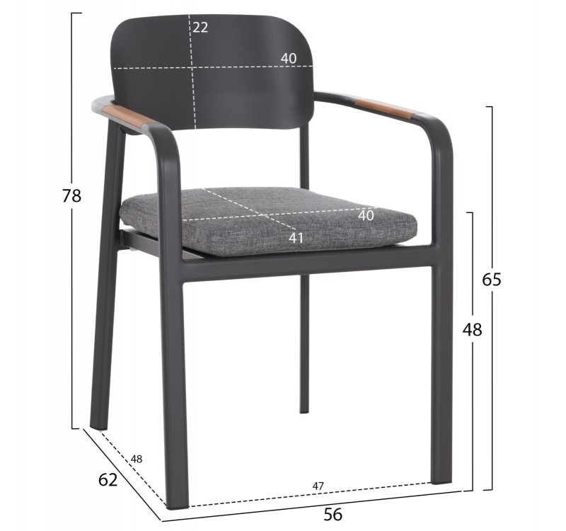 ΣΕΤ ΤΡΑΠΕΖΑΡΙΑΣ ΕΞ.ΧΩΡΟΥ 6 ΘΕΣΕΩΝ ELARA HM10726.01 ΓΚΡΙ ΑΛΟΥΜΙΝΙΟ-ΕΠΕΚΤΕΙΝΟΜΕΝΟ ΤΡΑΠΕΖΙ