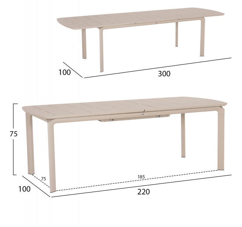 ΣΕΤ ΤΡΑΠΕΖΑΡΙΑΣ ΕΞ.ΧΩΡΟΥ 6 ΘΕΣΕΩΝ ELARA HM10726.05 ΜΠΕΖ ΑΛΟΥΜΙΝΙΟ-ΕΠΕΚΤΕΙΝΟΜΕΝΟ ΤΡΑΠΕΖΙ