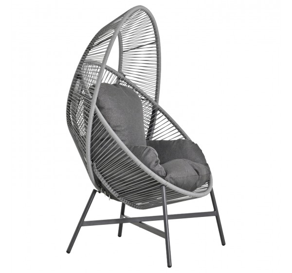 ΠΟΛΥΘΡΟΝΑ-ΦΩΛΙΑ RULER HM6506.01 ΓΚΡΙ ΜΕΤΑΛΛΟ-P.E.RATTAN-ΜΑΞΙΛΑΡΙΑ 90x85x149Υεκ
