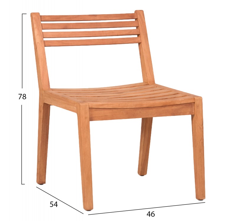 ΚΑΡΕΚΛΑ ΕΞΩΤ.ΧΩΡΟΥ PAVEL HM6615 ΞΥΛΟ TEAK--ΦΥΣΙΚΟ ΧΡΩΜΑ 46x54x78Υεκ.