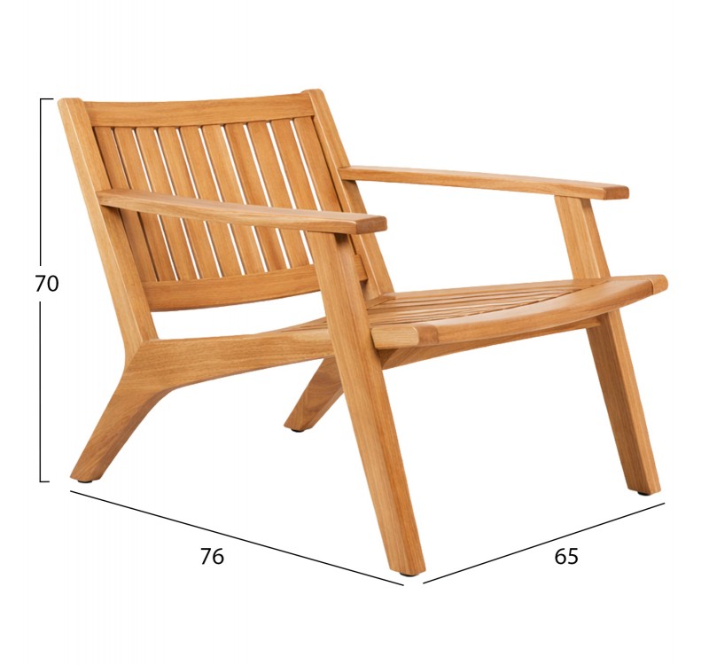 ΠΟΛΥΘΡΟΝΑ LOUNGE ARANIA HM6617 ΞΥΛΟ TEAK ΣΕ ΦΥΣΙΚΟ 65x76x70Υεκ.