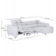 ΚΑΝΑΠΕΣ ΔΕΞΙΑ ΓΩΝΙΑ 3Θ ΜΕ RECLINE VALENTE HM3317.01R ΑΝΟΙΧΤΟ ΓΚΡΙ ΥΦΑΣΜΑ 275x160x104Yεκ