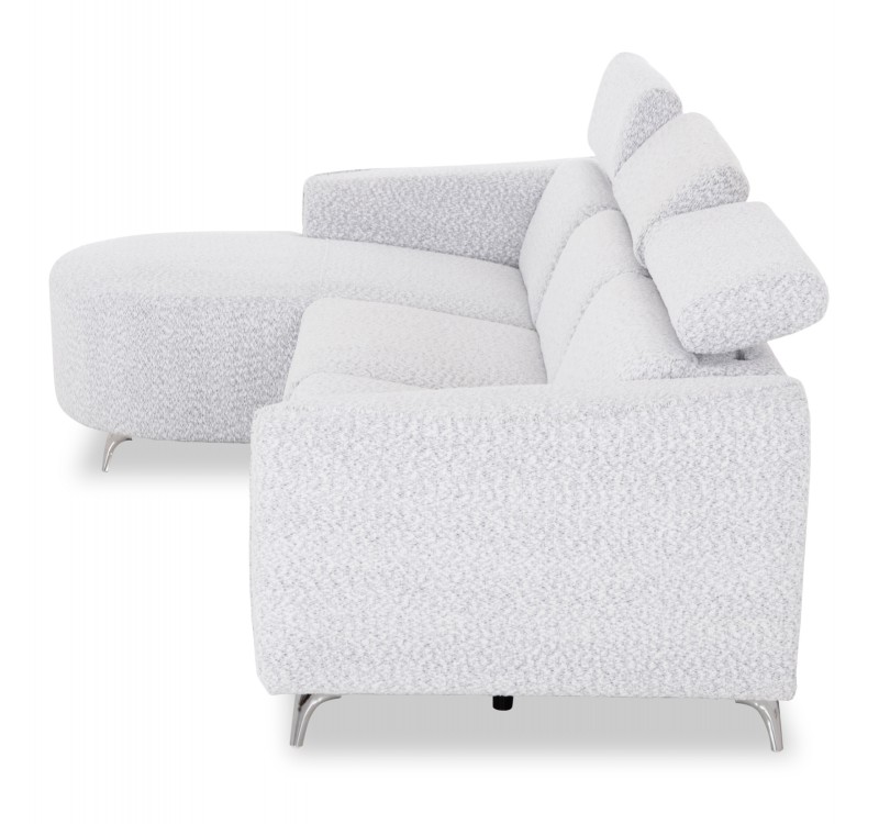 ΚΑΝΑΠΕΣ ΑΡΙΣΤΕΡΗ ΓΩΝΙΑ 3Θ ΜΕ RECLINE VALENTE HM3317.01L ΑΝΟΙΧΤΟ ΓΚΡΙ ΥΦΑΣΜΑ 275x160x104Yεκ