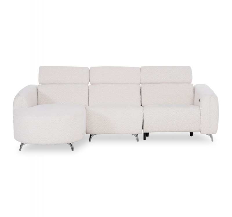 ΚΑΝΑΠΕΣ ΑΡΙΣΤΕΡΗ ΓΩΝΙΑ 3Θ ΜΕ RECLINE VALENTE HM3317.02L ΜΠΕΖ ΥΦΑΣΜΑ 275x160x104Yεκ