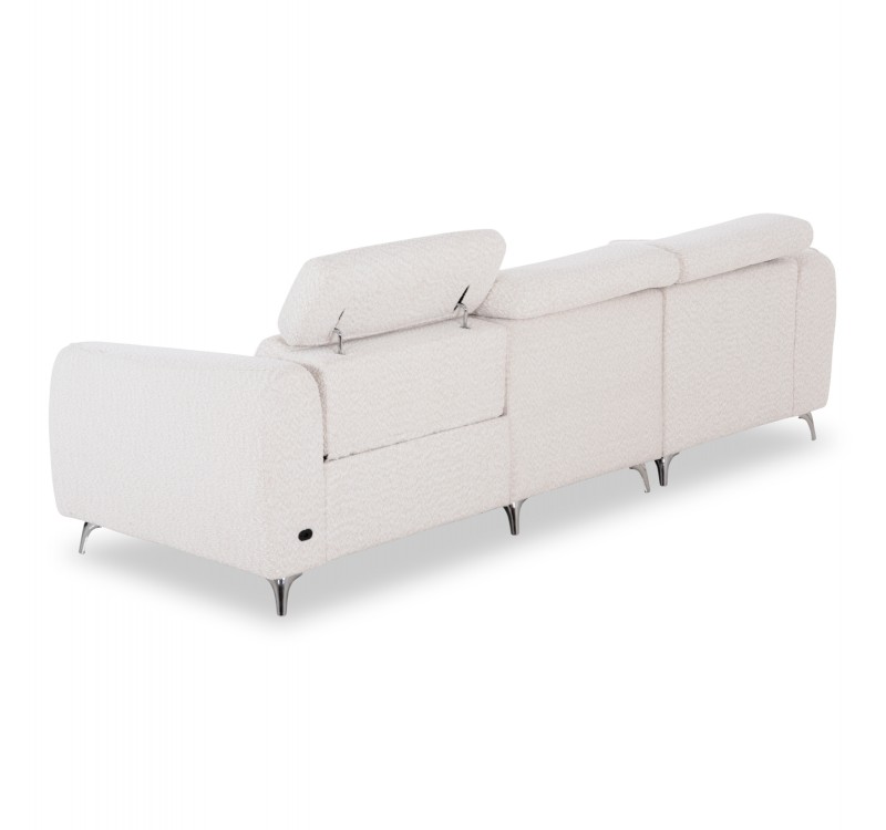 ΚΑΝΑΠΕΣ ΑΡΙΣΤΕΡΗ ΓΩΝΙΑ 3Θ ΜΕ RECLINE VALENTE HM3317.02L ΜΠΕΖ ΥΦΑΣΜΑ 275x160x104Yεκ