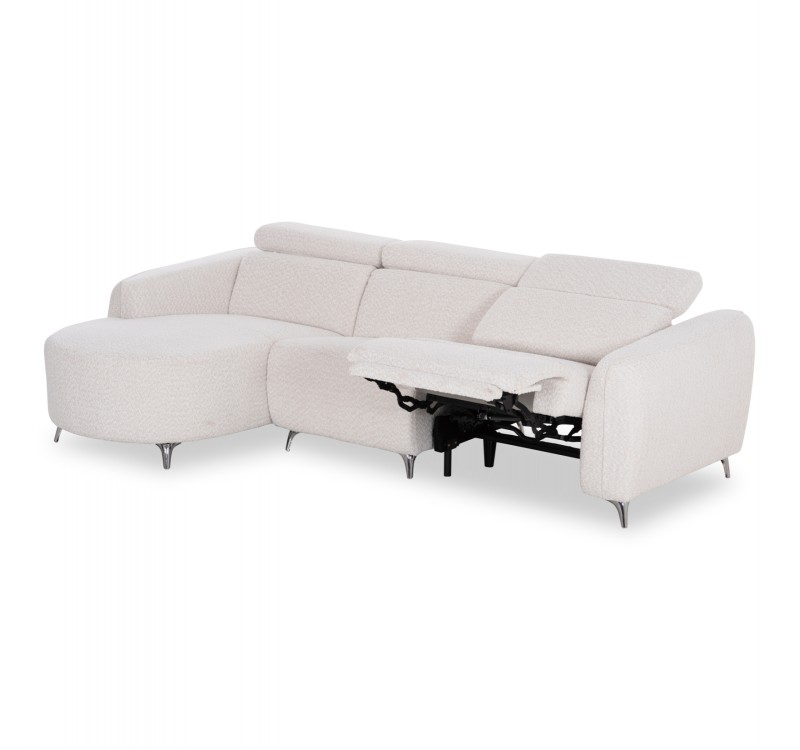 ΚΑΝΑΠΕΣ ΑΡΙΣΤΕΡΗ ΓΩΝΙΑ 3Θ ΜΕ RECLINE VALENTE HM3317.02L ΜΠΕΖ ΥΦΑΣΜΑ 275x160x104Yεκ