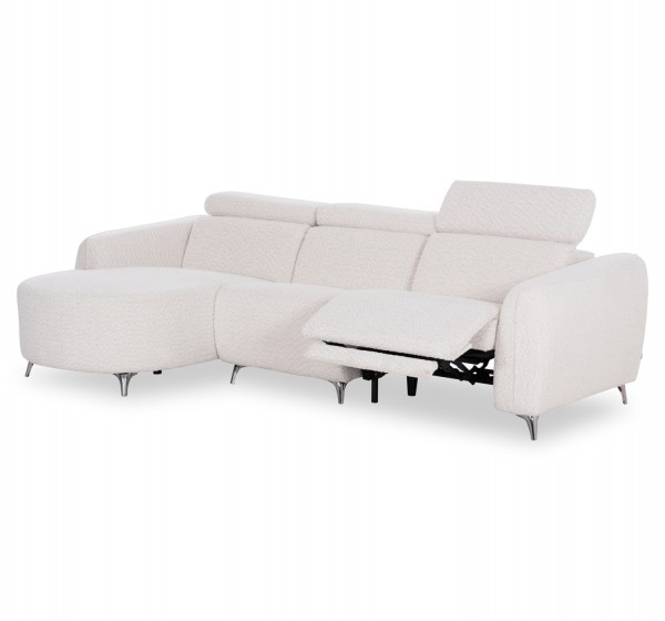 ΚΑΝΑΠΕΣ ΑΡΙΣΤΕΡΗ ΓΩΝΙΑ 3Θ ΜΕ RECLINE VALENTE HM3317.02L ΜΠΕΖ ΥΦΑΣΜΑ 275x160x104Yεκ