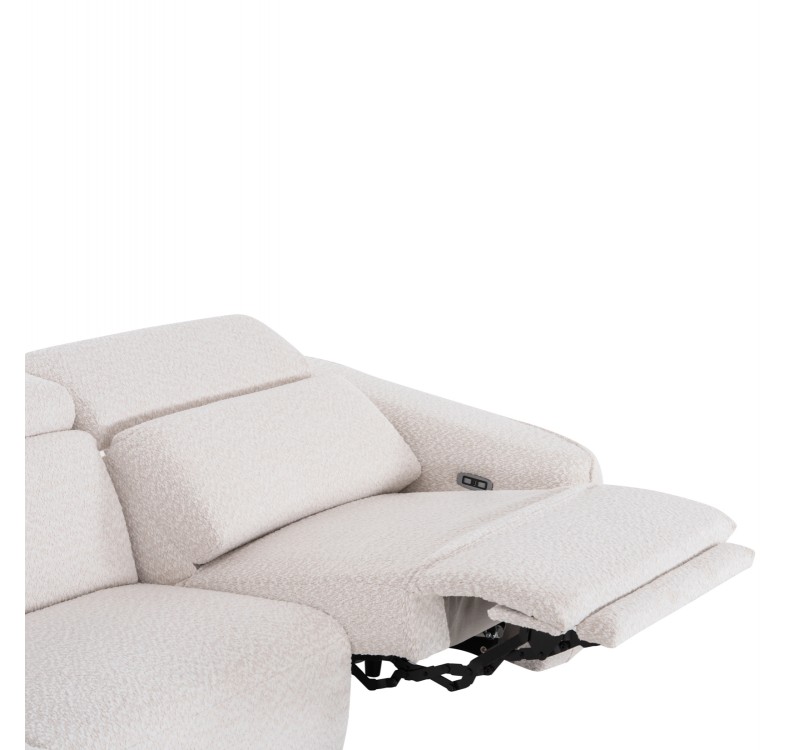 ΚΑΝΑΠΕΣ ΑΡΙΣΤΕΡΗ ΓΩΝΙΑ 3Θ ΜΕ RECLINE VALENTE HM3317.02L ΜΠΕΖ ΥΦΑΣΜΑ 275x160x104Yεκ