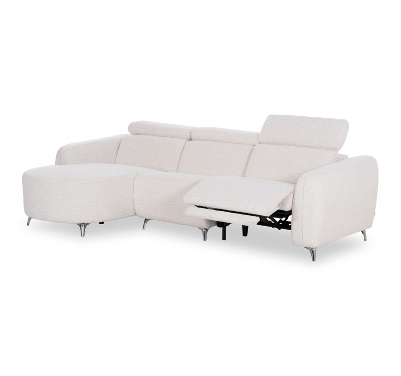 ΚΑΝΑΠΕΣ ΑΡΙΣΤΕΡΗ ΓΩΝΙΑ 3Θ ΜΕ RECLINE VALENTE HM3317.02L ΜΠΕΖ ΥΦΑΣΜΑ 275x160x104Yεκ