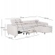 ΚΑΝΑΠΕΣ ΔΕΞΙΑ ΓΩΝΙΑ 3Θ ΜΕ RECLINE VALENTE HM3317.02R ΜΠΕΖ ΥΦΑΣΜΑ 275x160x104Yεκ