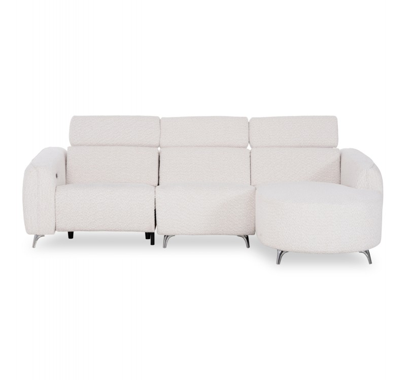 ΚΑΝΑΠΕΣ ΔΕΞΙΑ ΓΩΝΙΑ 3Θ ΜΕ RECLINE VALENTE HM3317.02R ΜΠΕΖ ΥΦΑΣΜΑ 275x160x104Yεκ