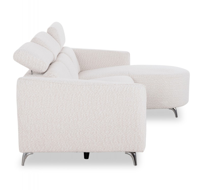 ΚΑΝΑΠΕΣ ΔΕΞΙΑ ΓΩΝΙΑ 3Θ ΜΕ RECLINE VALENTE HM3317.02R ΜΠΕΖ ΥΦΑΣΜΑ 275x160x104Yεκ
