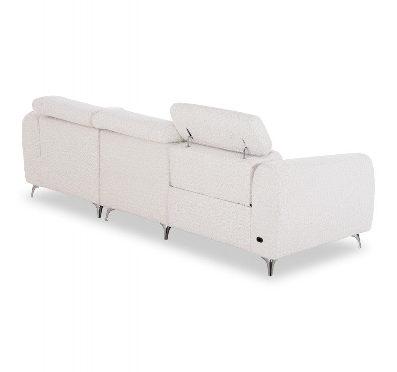 ΚΑΝΑΠΕΣ ΔΕΞΙΑ ΓΩΝΙΑ 3Θ ΜΕ RECLINE VALENTE HM3317.02R ΜΠΕΖ ΥΦΑΣΜΑ 275x160x104Yεκ