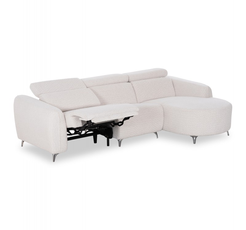 ΚΑΝΑΠΕΣ ΔΕΞΙΑ ΓΩΝΙΑ 3Θ ΜΕ RECLINE VALENTE HM3317.02R ΜΠΕΖ ΥΦΑΣΜΑ 275x160x104Yεκ
