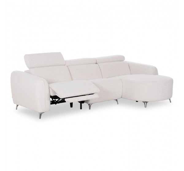 ΚΑΝΑΠΕΣ ΔΕΞΙΑ ΓΩΝΙΑ 3Θ ΜΕ RECLINE VALENTE HM3317.02R ΜΠΕΖ ΥΦΑΣΜΑ 275x160x104Yεκ