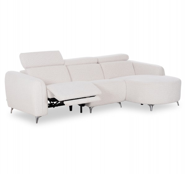 ΚΑΝΑΠΕΣ ΔΕΞΙΑ ΓΩΝΙΑ 3Θ ΜΕ RECLINE VALENTE HM3317.02R ΜΠΕΖ ΥΦΑΣΜΑ 275x160x104Yεκ