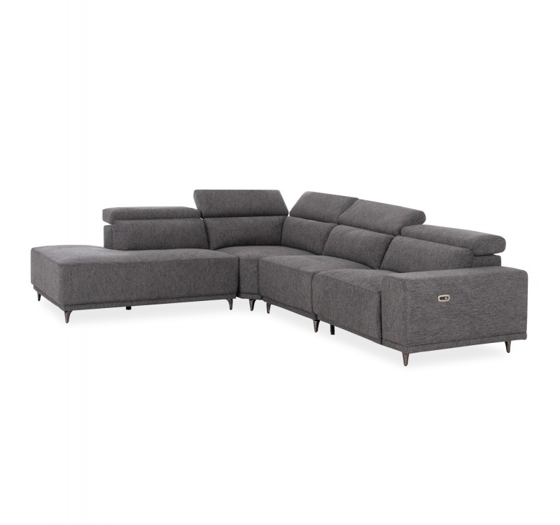 ΚΑΝΑΠΕΣ ΑΡΙΣΤΕΡΗ ΓΩΝΙΑ 5Θ ΜΕ RECLINE LUNARIS HM3316.01L ΓΚΡΙ ΥΦΑΣΜΑ 307x267x94Yεκ