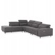 ΚΑΝΑΠΕΣ ΑΡΙΣΤΕΡΗ ΓΩΝΙΑ 5Θ ΜΕ RECLINE LUNARIS HM3316.01L ΓΚΡΙ ΥΦΑΣΜΑ 307x267x94Yεκ