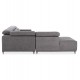 ΚΑΝΑΠΕΣ ΑΡΙΣΤΕΡΗ ΓΩΝΙΑ 5Θ ΜΕ RECLINE LUNARIS HM3316.01L ΓΚΡΙ ΥΦΑΣΜΑ 307x267x94Yεκ