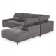 ΚΑΝΑΠΕΣ ΔΕΞΙΑ ΓΩΝΙΑ 5Θ ΜΕ RECLINE LUNARIS HM3316.01R ΓΚΡΙ ΥΦΑΣΜΑ 307x267x94Yεκ
