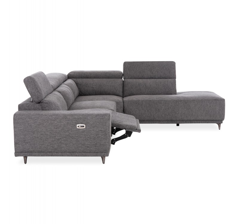 ΚΑΝΑΠΕΣ ΔΕΞΙΑ ΓΩΝΙΑ 5Θ ΜΕ RECLINE LUNARIS HM3316.01R ΓΚΡΙ ΥΦΑΣΜΑ 307x267x94Yεκ