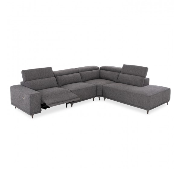 ΚΑΝΑΠΕΣ ΔΕΞΙΑ ΓΩΝΙΑ 5Θ ΜΕ RECLINE LUNARIS HM3316.01R ΓΚΡΙ ΥΦΑΣΜΑ 307x267x94Yεκ
