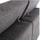ΚΑΝΑΠΕΣ ΔΕΞΙΑ ΓΩΝΙΑ 5Θ ΜΕ RECLINE LUNARIS HM3316.01R ΓΚΡΙ ΥΦΑΣΜΑ 307x267x94Yεκ